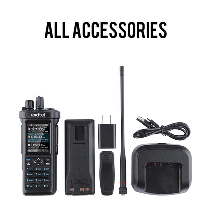 Radtel RT-950 PRO Walkie Talkie AM/FM/CB/LSB/USB/CW Receiver with GPS APRS 10W Bluetooth Phone Programming Ham Radio RT-950PRO