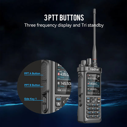 Radtel RT-950 PRO Walkie Talkie AM/FM/CB/LSB/USB/CW Receiver with GPS APRS 10W Bluetooth Phone Programming Ham Radio RT-950PRO