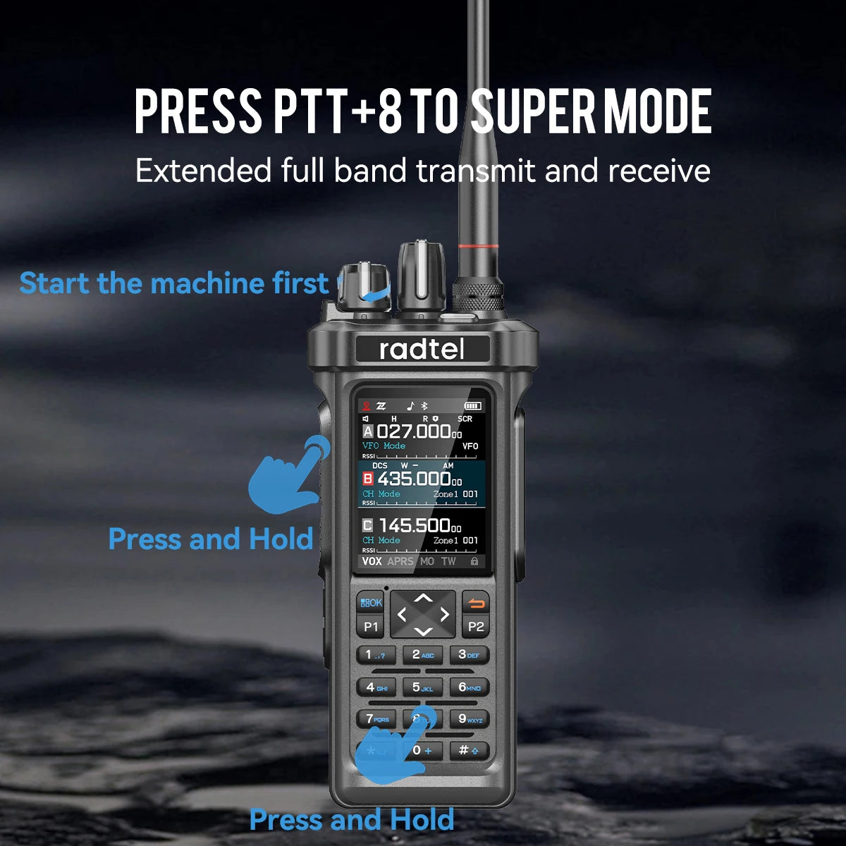 Radtel RT-950 PRO Walkie Talkie AM/FM/CB/LSB/USB/CW Receiver with GPS APRS 10W Bluetooth Phone Programming Ham Radio RT-950PRO