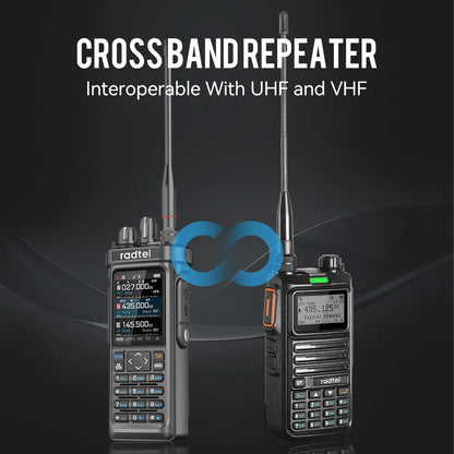 Radtel RT-950 PRO Walkie Talkie AM/FM/CB/LSB/USB/CW Receiver with GPS APRS 10W Bluetooth Phone Programming Ham Radio RT-950PRO