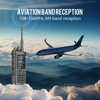 Radtel RT-950 PRO Walkie Talkie AM/FM/CB/LSB/USB/CW Receiver with GPS APRS 10W Bluetooth Phone Programming Ham Radio RT-950PRO