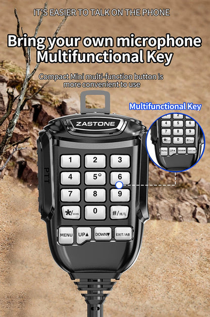 ZASTONE D500 25W High Power Mini Mobile Radio VHF UHF Dual Band DTMF Detachable Panel Transceiver