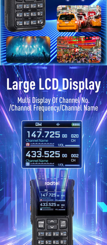 Radtel RT-900 Walkie Talkie with Charging Dock, 8W 512CH Air Band 2 Way Radio Full Band Amateur Ham Radio
