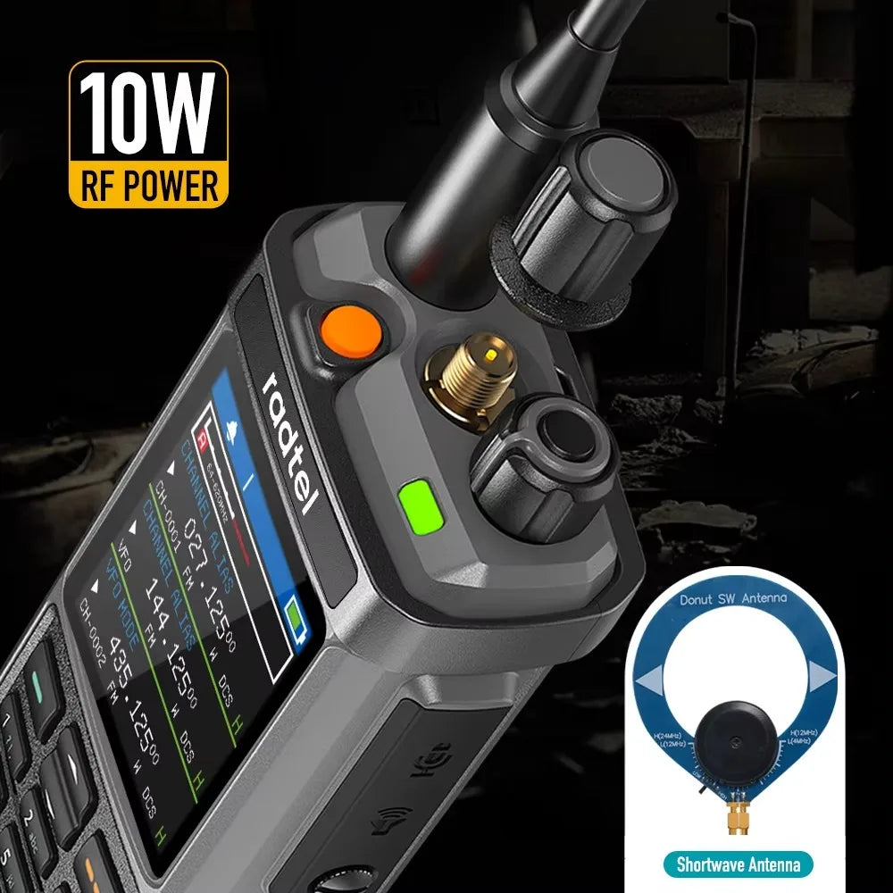 Radtel RT-880G GPS APRS Tri-Standby Tri-display CB/SSB HF Ham Radio with 1024 Channels AM LW MW SW UHF VHF Rx, Dual Antenna