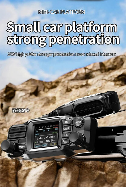 D500 Car-mounted Walkie Talkie UV Dual Band 25W Mini Mobile Car Radio HF Transceiver Outdoor Communication for ZASTONE