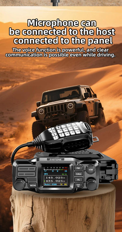 ZASTONE D500 Split Type Car Walkie talkie 25W UHF VHF Dual-band Mobile Radio Station HAM Mini  Car Walkie-talkies FM