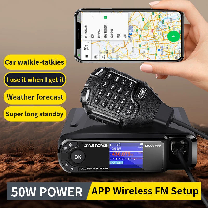 ZASTONE D500 25W Car Walkie Talkie UV Dual Band Car Two Way Radio Station Dual Channel Receiver Split Type Car Mobile Radio