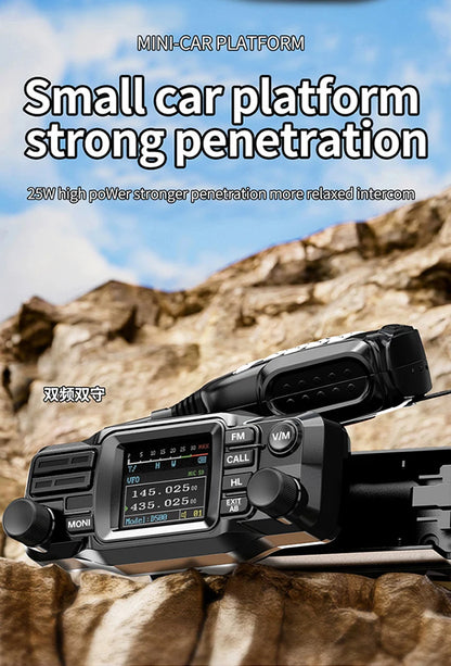 ZASTONE D500 Split Type Car Walkie talkie 25W UHF VHF Dual-band Mobile Radio Station HAM Mini  Car Walkie-talkies FM