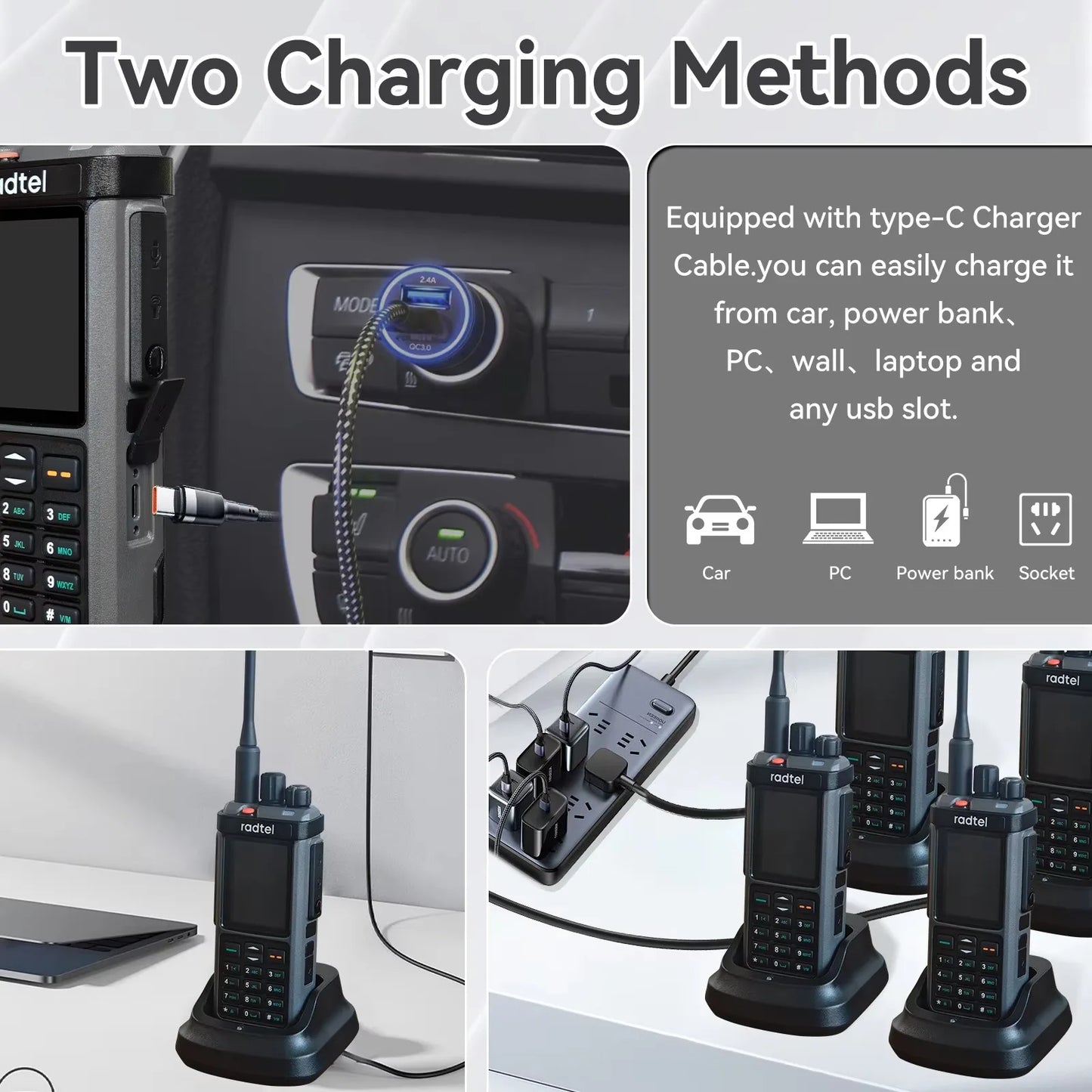 Radtel RT-880G GPS APRS Tri-Standby Tri-display CB/SSB HF Ham Radio with 1024 Channels AM LW MW SW UHF VHF Rx, Dual Antenna