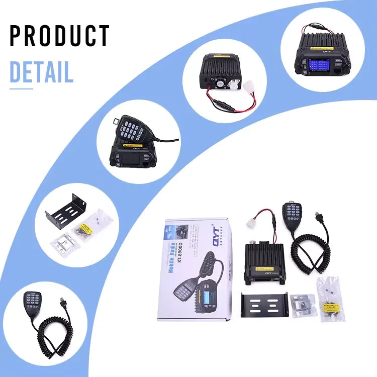 QYT KT-8900D Vehicle mini Car Radio 25W Mobile Car Radio dual band KT8900D Wakie Talkie Long Range Radio Talkie Walkie