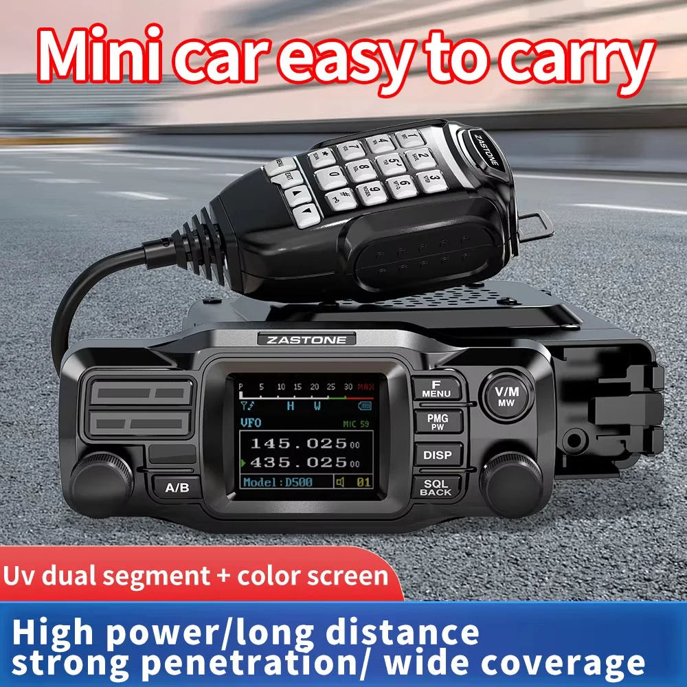 ZASTONE D500 Car Radio Walkie Talkie 25W Mini Mobile Radio Station UHF VHF Dual Band Transceiver Amateur