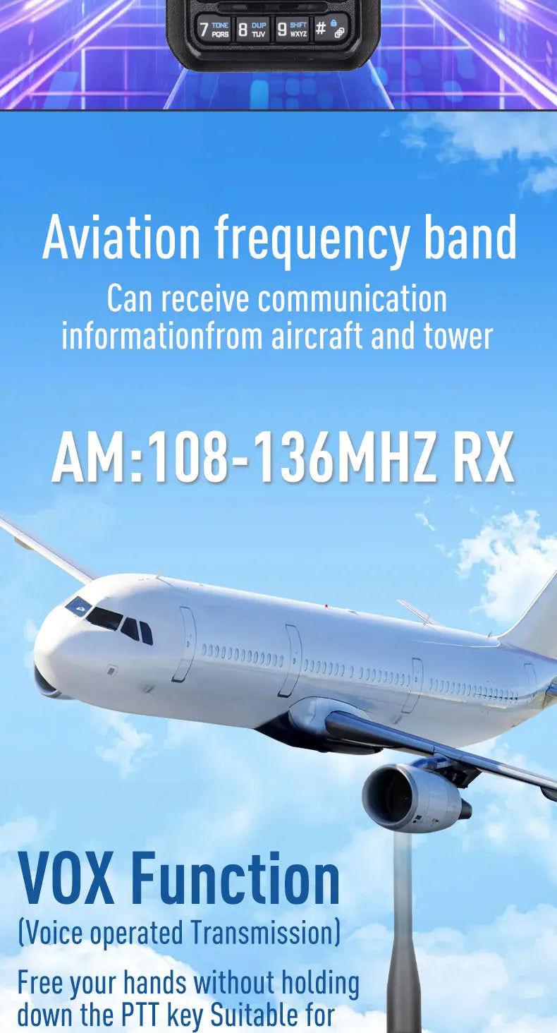 Radtel RT-900 Walkie Talkie with Charging Dock, 8W 512CH Air Band 2 Way Radio Full Band Amateur Ham Radio