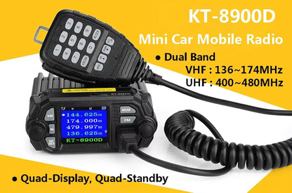 QYT KT-8900D Vehicle mini Car Radio 25W Mobile Car Radio dual band KT8900D Wakie Talkie Long Range Radio Talkie Walkie