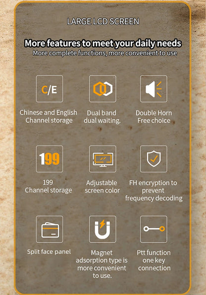 ZASTONE D500 Split Type Car Walkie talkie 25W UHF VHF Dual-band Mobile Radio Station HAM Mini  Car Walkie-talkies FM