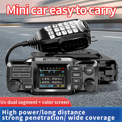 ZASTONE D500 Split Type Car Walkie talkie 25W UHF VHF Dual-band Mobile Radio Station HAM Mini  Car Walkie-talkies FM